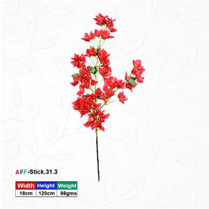 Flores Artificiales Rojas, Ramas de Buganvilla de Seda, AFF Stick 31.3 - Product Image 1