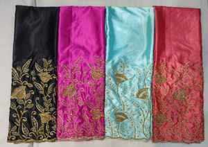 2026 Hot Selling Blue Somalian Traditional <b>Silk</b> Satin <b>Fabric</b> Underskirt Gorgura Hand Beaded Floral Design Breathable Dress - Product Image 2
