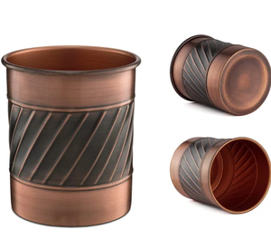 Wave Embossed Round Shape Metal Cutlery Holder in Wholesale Price - Product Image 4