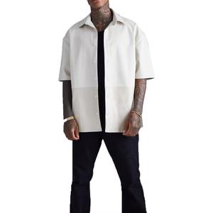 เสื้อเชิ๊ตหนังผู้ชายเสื้อเชิ๊ตหนังระบายอากาศได้ดีดีไซน์ล่าสุด - Product Image 1