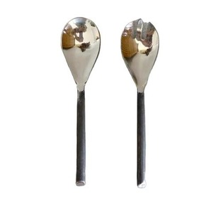 <b>Salad</b> <b>Server</b> With Leaf Shaped Handle New Metal Cutlery Set New Design Metal Flatware New Look Metal <b>Salad</b> Spoon and Fork - Product Image 3
