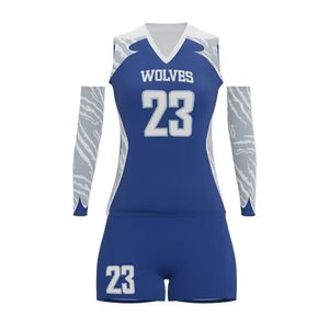 Uniforme de voleibol profesional para mujer, logotipo personalizado impreso, ropa deportiva de equipo de secado rápido, tela de LICRA transpirable - Product Image 5