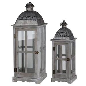Aluminium and Metal Lanterns with <b>Glass</b> Window <b>Pane</b> Design and Metal Lanterns with <b>Glass</b> Window <b>Pane</b> Design Gray Home - Product Image 2