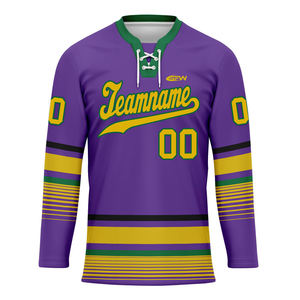 Maillots de hockey sur glace personnalisés en polyester 160g de haute qualité, séchage rapide, respirants, pour l'entraînement, vierges pour sublimation, vente en gros - Product Image 1