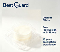 Boîte à gâteau ronde en PET transparent de qualité alimentaire, emballage personnalisé pour cheesecake individuel, conteneur recyclable scellé pour desserts frais et pâtisseries