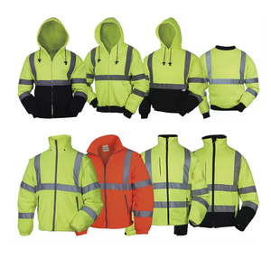 Sweat à capuche réfléchissant rouge haute visibilité pour vêtements de travail Sweat-shirt en polaire de sécurité industrielle - Product Image 4