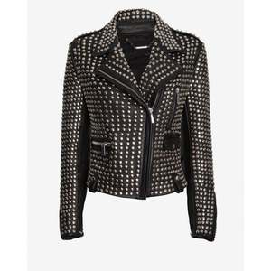 Plus Size Women Punk Studded <b>Leather</b> Jacket Black Spring New <b>Rivets</b> Washed PU Biker Rock Fashion Jacket Club <b>Leather</b> Jacket - Product Image 1
