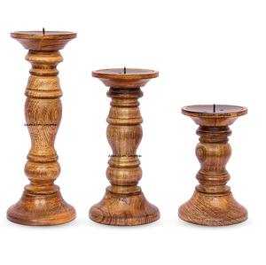 Rustic Eco-Friendly Handmade Mango <b>Wood</b> Elegant <b>Candle</b> Stand Table Centrepiece <b>Pillar</b> <b>Holder</b> Home Decoration Easter Occasions - Product Image 1