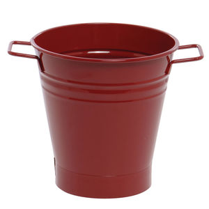 Seau en métal artisanal avec poignée face couleur rouge pour décor de jardin jardinière de fleurs seaux multi-utilisables - Product Image 5