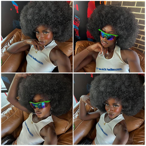 In Stock Top Quality Synthetic Afro Curly <strong>Wigs</strong> Heat Resistant Curly <strong>Monofilament</strong> Transparent Luxury Premium <strong>Wig</strong> - Product Image 6