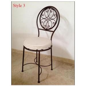 Chaise confortable et légère en métal avec pieds robustes support arrière incurvé et look antique élégant pour un cadre rustique - Product Image 6