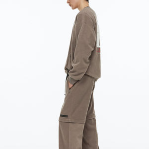 OEM Pantalon de survêtement Logo imprimé personnalisé Taille haute Pantalon décontracté en tissu Style droit Poche zippée Noir Fitness Joggers brodé - Product Image 5