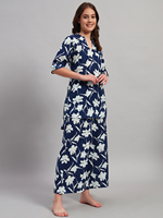 Ensemble Premium Décontracté en Coton Tricoté à Col Mandarin, Manches 3/4, Motif Floral, Fente Courte, Été, Kurti et Palazzo, Boutonné pour Femme |