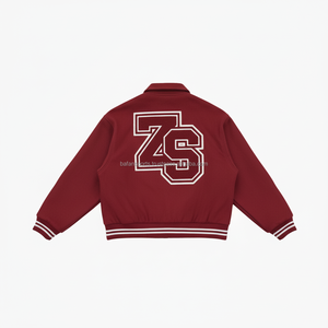 Veste universitaire en mélange de laine de qualité supérieure 420 GSM couleur marron lourd personnalisé Chenille Logo broderie veste universitaire pour homme - Product Image 2