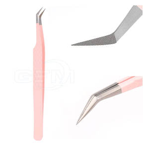 Vente chaude Pinces à cils personnalisées en acier inoxydable Durables Réutilisables Pointe lisse Léger Logo personnalisé Best-seller Personnalisé - Product Image 1