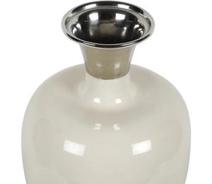 แจกันดอกไม้โลหะสีขาวหรูหราพร้อมดีไซน์คอโค้งแบบทันสมัยเคลือบทนทานต่อสภาพอากาศสำหรับตกแต่งสวนลานบ้าน - Product Image 4