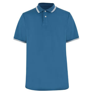 Polos para hombre Camiseta de polo de golf de algodón de manga corta ajustada Camisetas de polo negras de algodón suave de punto acanalado - Product Image 6