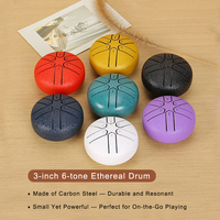 Fabricant d'instruments de percussion Handpan, vente en gros de mini-tambour à langue en acier de 3 pouces à 6 notes pour enfants, méditation, cadeau