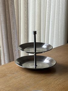 Soporte para pasteles vintage de acero inoxidable de 2 niveles, soporte para postres de metal Calidad increíble a precio razonable - Product Image 5