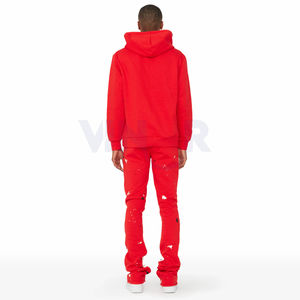 Sweat à capuche imprimé de logo personnalisé avec cordon de serrage pantalons de survêtement délavés au soleil survêtements Streetwear unisexe de haute qualité survêtement 2 pièces - Product Image 2