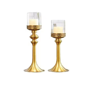 Bougeoir rustique Vintage nordique luxe mariage laiton bâton chandeliers support or maison décorative métal autre bougeoir - Product Image 2