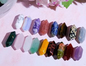 Cristal de cuarzo Natural de chakra reiki, doble punta real de cristal de cuarzo, mini punto terminado - Product Image 3