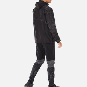 Ensemble deux pièces pour hommes : Survêtement coupe-vent personnalisé avec short et veste, en nylon réfléchissant à fermeture éclair - Product Image 3