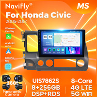 NaviFly Radio Mobil Android Terbaru dengan GPS Navigasi untuk Honda Civic 2005-2012 Mendukung Jendela Mengambang