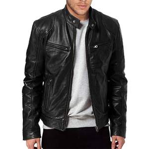 Veste de moto en cuir PU de haute qualité sur mesure OEM, veste décontractée à fermeture éclair, fausse veste de motard pour hommes, veste d'hiver pour hommes - Product Image 3