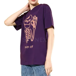 여성용 맞춤 제작 된 대형 티셔츠 베스트 서플라이어 편안한 여성 캐주얼웨어 트렌디 셔츠