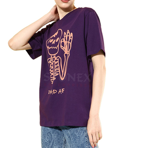 Ropa de lujo de alta calidad personalizada de algodón orgánico Puff estampado de talla grande camisetas de mujer Crop Top cuello redondo fabricantes - Product Image 1