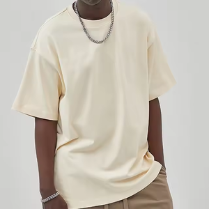 T-shirt en coton 240 g/m² de haute qualité chemise surdimensionnée à épaules tombantes avec logo vêtements d'extérieur T-shirt décontracté pour hommes - Product Image 1