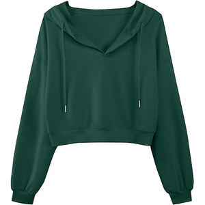 Sudadera con Capucha Corta y Sexy para Mujer, Diseño Moderno, Sudadera de Algodón con Capucha, Manga Larga, Estilo Urbano, Prenda Informal y Cómoda - Product Image 1
