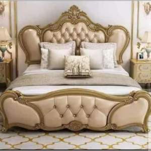 Cama antigua europea clásica-Duco blanco caoba-97 - Product Image 6