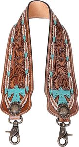 Leather Wristlet Key Fobs Embossed Floral Print Leather Key Rings Hand Tooled Leather Accessories Key Straps - Product Image 3