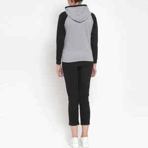 OEM logotipo personalizado 100% algodón de peso pesado en blanco deportes Jogger traje con cremallera completa sudaderas con capucha y pantalones de chándal para mujer diseño - Product Image 3