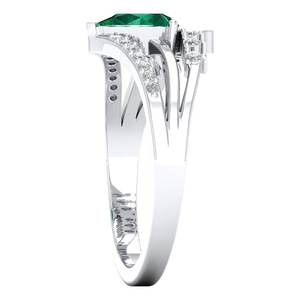 REYES corte pera 0,75 quilates verde esmeralda anillo de piedras preciosas en plata de ley 925 moissanita regalo de compromiso joyería fina para mujeres - Product Image 3
