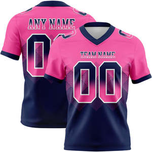 เสื้อตาข่ายไล่ระดับสีของแท้สำหรับอเมริกันฟุตบอลพิมพ์ลายธงทรงสี่เหลี่ยมแบบกำหนดเองสำหรับการแข่งขันโรงเรียน - Product Image 3