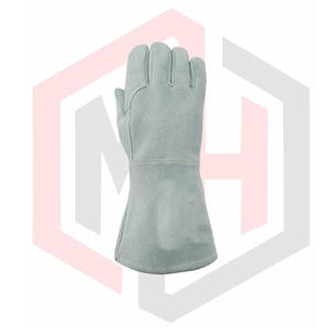 Guantes de seguridad de capa exterior de piel de vaca con puños largos Forro resistente al fuego y absorbente de sudor Protección completa para las manos - Product Image 3