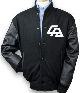 Chaqueta de béisbol formal de algodón con amoníaco para hombre, chaqueta escolar de colores personalizada con mangas de Cuero e impresión de logotipo, venta al por mayor - Product Image 3