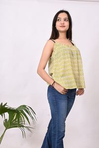 Fait sur mesure bloc imprimé coton hauts sans manches bloc à la main imprimé femmes casual coton porter à la main imprimé haut chemisier - Product Image 3