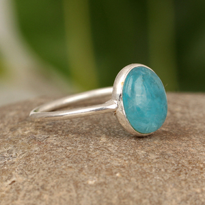 Nouveauté Bague pour femme en argent sterling 925 avec pierre précieuse Smithsonite de 10x14 mm, design ovale élégant, vente d'été, cadeau parfait, bijoux - Product Image 1