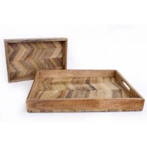 Bandeja DE SERVICIO DE MADERA hecha a mano de la mejor calidad de la India, fuerte y duradera, uso doméstico decorativo, de Artisan Craft - Product Image 4