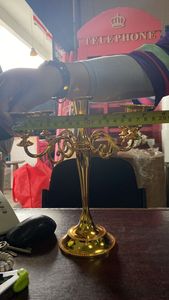 Centres de table pour mariages, chandelier en métal de décoration, chandelier conique, bougeoir de luxe en or - Product Image 3