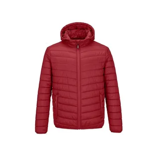 Men's Winter Hooded Puffer Jacket Polyester Windproof Zipper Closure Casual Style Solid <b>Colour</b> Regular Fit - Product Image 3