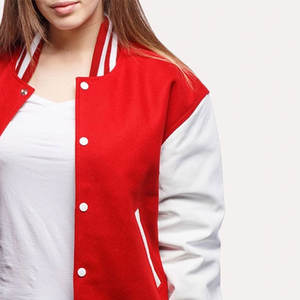 Chaquetas Varsity para Mujer, Diseño Personalizado, Cuerpo de Lana, Mangas de Cuero, Cierre con Botones, Último Diseño - Product Image 6