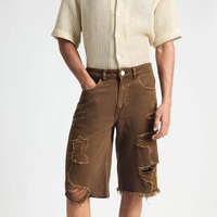Pantalones Cortos de Mezclilla Casuales de Cintura Alta para Hombre, Marca TRIBON SPORTS, Estilo Moderno, Lavado Claro, Transpirables, de Secado Rápido y Ecológicos