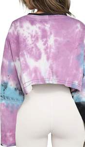 Sudadera recortada informal de manga larga para mujer, Top tejido bordado holgado, ropa de calle de invierno, jersey de cuello redondo, sublimación - Product Image 5