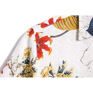 Camiseta floral Hawaiana para hombre, informal, de algodón, estampado, manga corta, multicolor, transpirable, manga corta, floral Hawaiano - Product Image 4