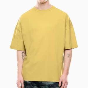 Popular Casual Men's Regular Solid Color O-Neck 100% Cotton T-shirt Wholesale Summer Washed Fashion Short Sleeve <b>Tshirts</b> - Product Image 1